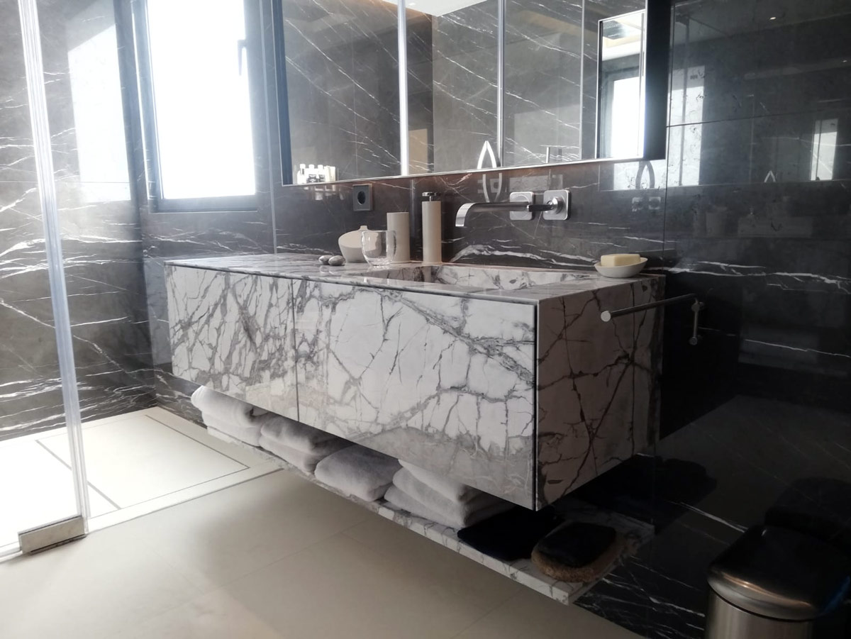 Mueble de baño de mármol ligero honeycomb - Lightweight marble vanity bathroom Honeycomb